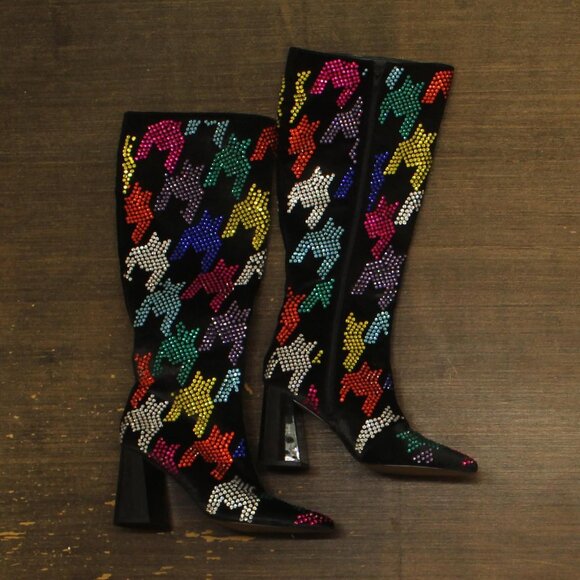 Betsey Johnson Shoes - Betsey Johnson Womens Rhinestone Naomy Boot NAOM01S5 Black Multi 6M